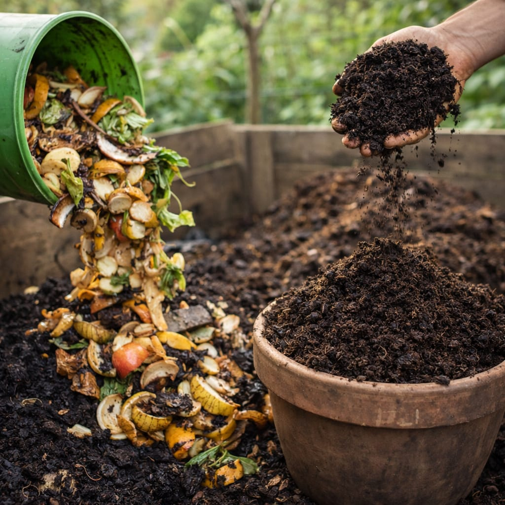 Food waste composting process